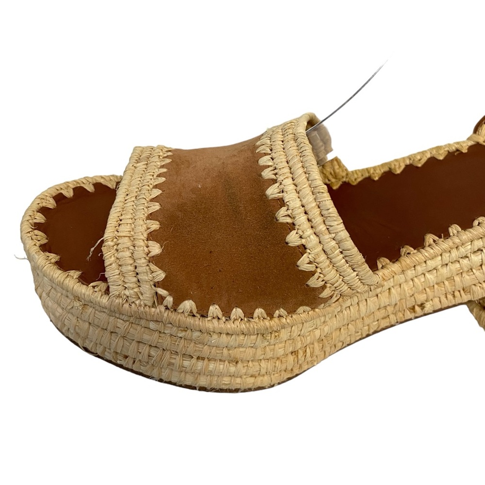 Tory Burch Arianne Platform Ankle Strap Chunky‎ Heel 90mm Sandal Brown 10 - Picture 14 of 15